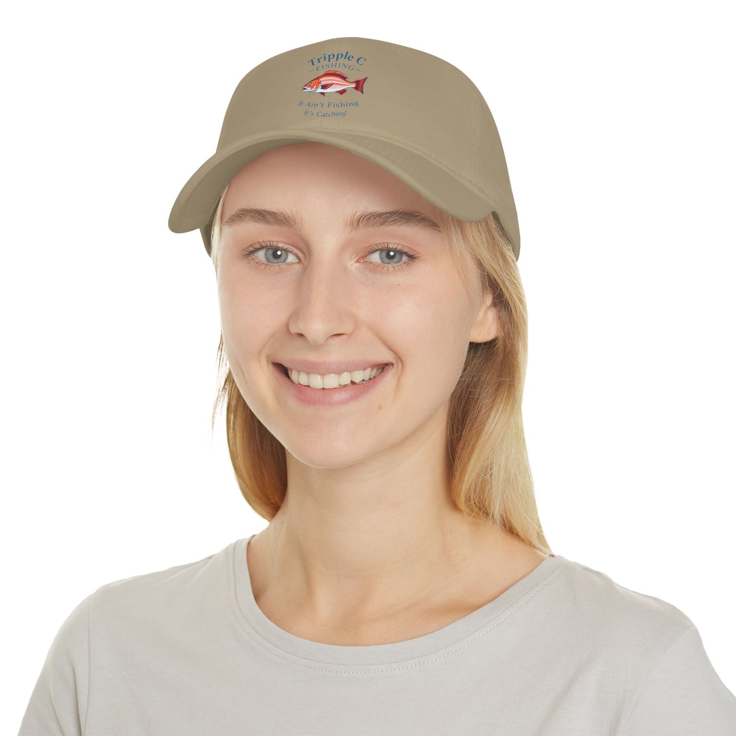 Catch of the Day Fishing Cap – Low Profile Red Baseball Hat for Fishing Enthusiasts