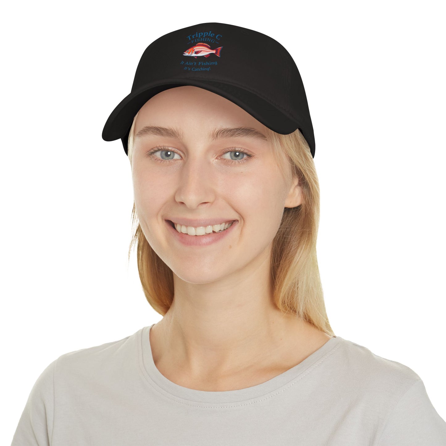 Catch of the Day Fishing Cap – Low Profile Red Baseball Hat for Fishing Enthusiasts