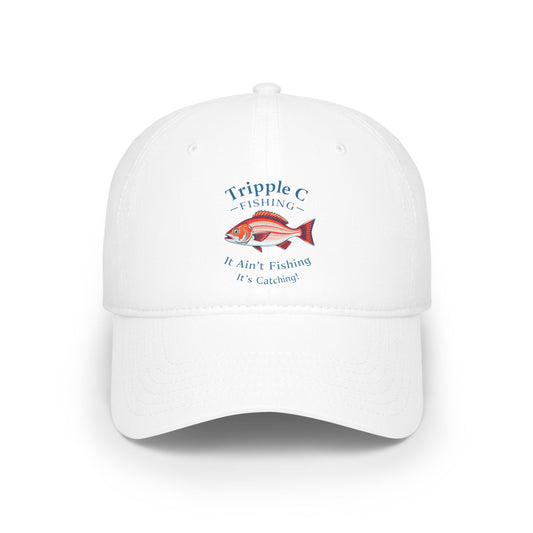 Catch of the Day Fishing Cap – Low Profile Red Baseball Hat for Fishing Enthusiasts