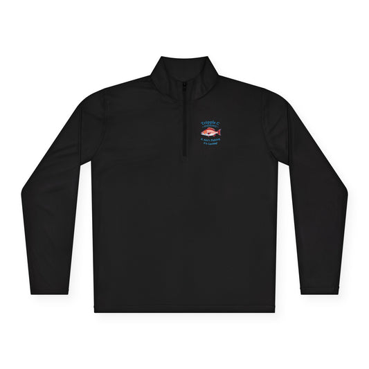 Cozy Unisex Quarter-Zip Pullover with Fish Design - Perfect for Outdoor Adventures