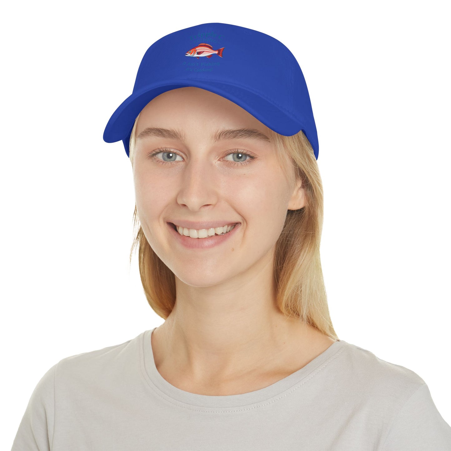 Catch of the Day Fishing Cap – Low Profile Red Baseball Hat for Fishing Enthusiasts