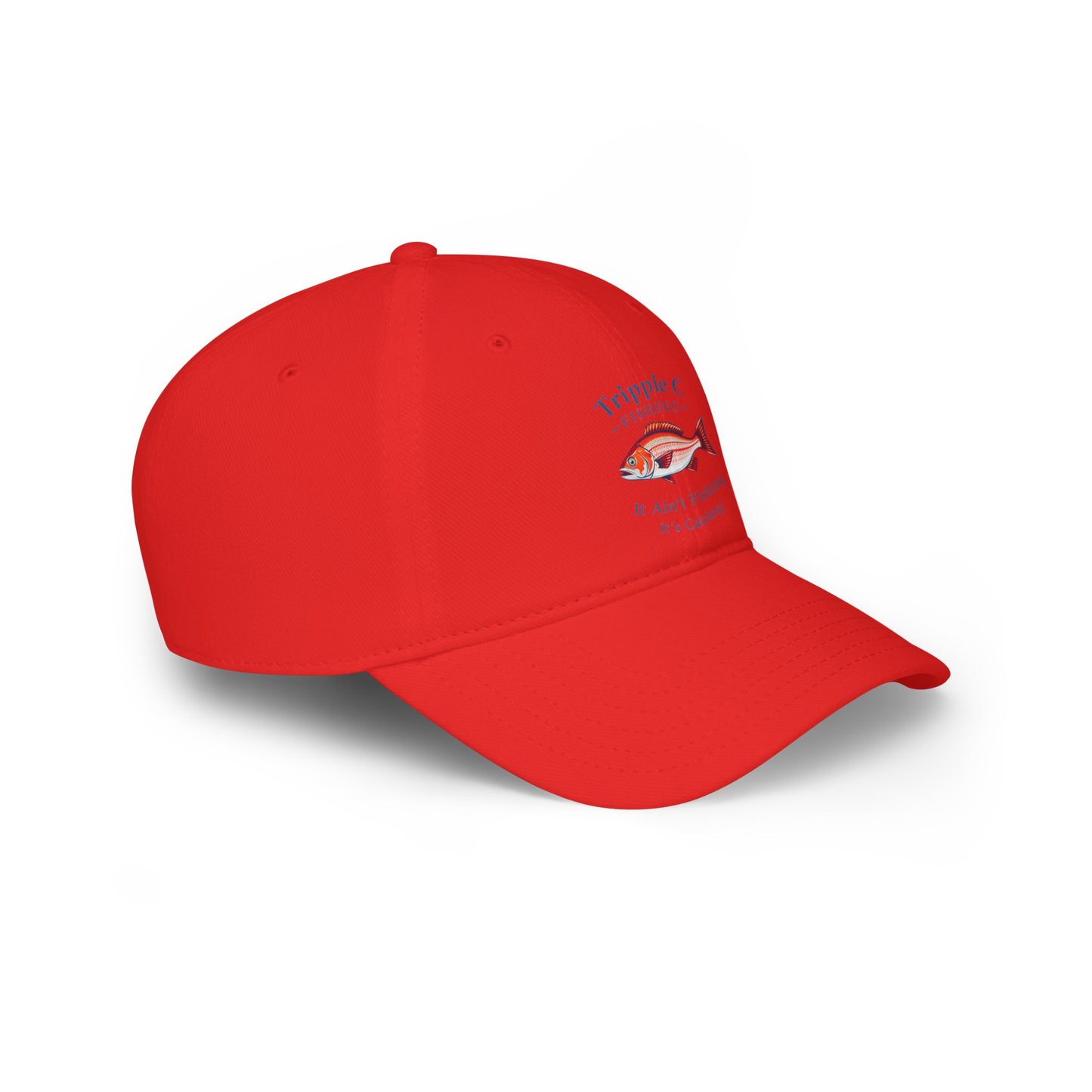 Catch of the Day Fishing Cap – Low Profile Red Baseball Hat for Fishing Enthusiasts